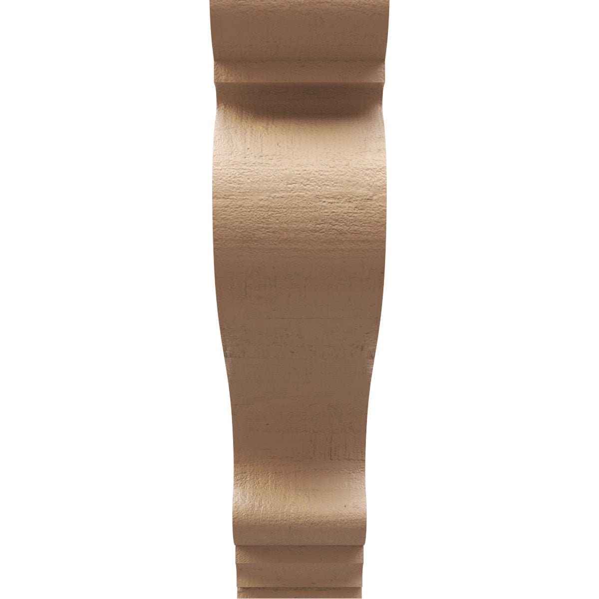 4"W x 16"D x 16"H Thin Scroll Rough Cedar Woodgrain TimberThane Corbel, Primed Tan