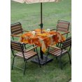 thumbnail image 3 of Outdoor Tablecloth with Umbrella Hole and Zipper, Orange Fall Square Table Cloth 60x60 Inch Waterproof Tablecloth, Pumpkins Thanksgiving Maple Leaf Rustic Picnic Table Cover for Patio Camping, 3 of 7