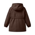 thumbnail image 5 of Girl's Zip up Hooded Rain Jackets, Drawstring Waist Long Sleeve Windbreaker, Lightweight Waterproof Rain Coat with Zip Pockets, 4-5 Years, 5 of 9