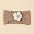 thumbnail image 2 of XEGLSBU Baby Girl Bows Clips 2inch Children's Hair Accessories Baby Solid Color Five Petal Flower Wide Headband Soft Protector Cartoon Headband 0 1 Year Old Khaki One Size, 2 of 5