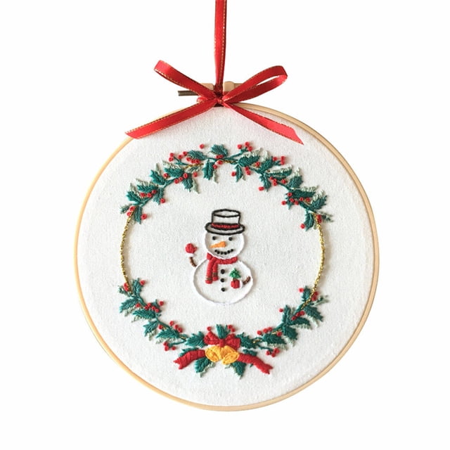 Billuyoard Kit de aro de hilo de tela para manualidades, bordado de Navidad, bricolaje, punto de cruz Artesanía S334