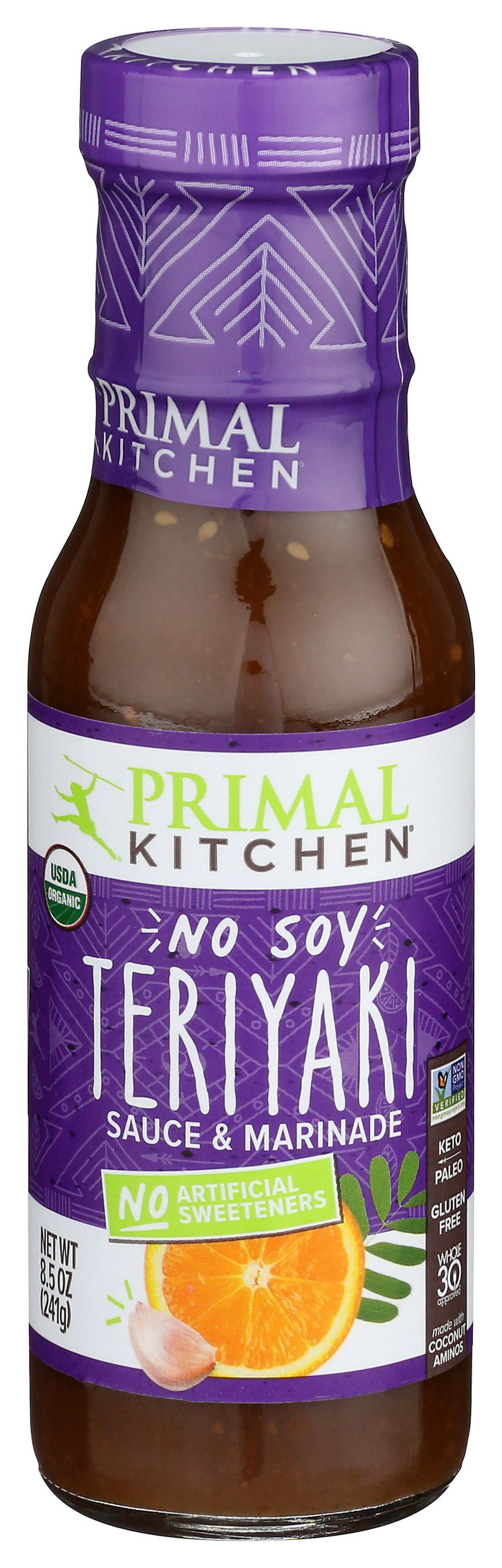 Pack of 6, Primal Kitchen Organic No Soy Teriyaki Sauce & Marinade, 8.5 oz