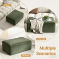 thumbnail image 3 of Large Oversized Corduroy Ottoman Footrest for Sofa Large Rectangle Floor Bench Extra Seating Coffee Table for Living Room, No Assembly (Sage Green), 3 of 9