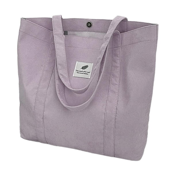 Bolsa de mano lavable con asa jinwen bolsa de compras para viajes escolares fiestas trabajo púrpura