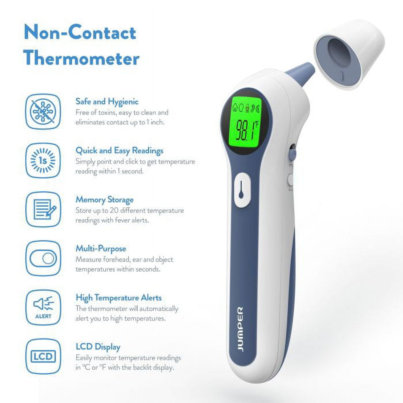 JPD-FR300 Non Contact Dual Mode FDA Cleared Thermometer