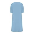 thumbnail image 5 of Liquidation d'Été 2025! Robe pour Femme Grande Taille, Liquidation de Robes d'Été pour Femmes, Combinaison d'Été pour Femme en Coton et Lin à Manches Courtes, Col en V, Manches Courtes, Jupe Longue, 5 of 5