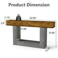 thumbnail image 4 of Hommoo 63" Wooden Console Table, Farmhouse 2-Tier Sofa Table, Entryway Table Hallway Table, Brown & Gray, 4 of 6