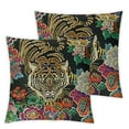 thumbnail image 2 of YANMS Tiger Pillow Cover Chinoiserie Animal Print Decorative Throw Pillow Case Cushion Cover for Bedroom Sofa Living Room Couch Chair Office,2 pcs White, 2 of 6