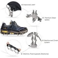 thumbnail image 4 of Crampons Ice Cleats Traction Snow Grips for Boots Shoes Women Men Anti Slip Steel Spikes Safe Protect for Hiking Fishing Walking Climbing Mountaineering (Black), 4 of 6
