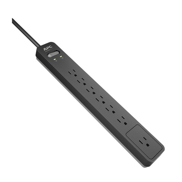 APC Surgearrest 7 Outlet 1440 Joules Surge Protector with 6' Cord - Black