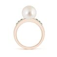 thumbnail image 2 of ANGARA South Sea Cultured Pearl Ring with Emeralds in 14K Rose Gold for Women | June Birthstone, Birthday, Anniversary, Jewelry Gift for Women | Pearl Ring, 2 of 9