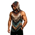 thumbnail image 2 of Camouflage Sleeveless Hoodie For Men, Muscle Fit Pullover Tank with Kangaroo Pocket - Quick-Dry Workout Vest for Gym & Bodybuilding Brown XXXL, 2 of 7