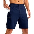 thumbnail image 4 of Nestiefly Golf Shorts for Men Lightweight Water-Resistant Flat Front Flex Solid Casual Mens Dress Shorts with Pockets Navy L, 4 of 4