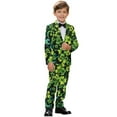 thumbnail image 2 of Xoenoiee Green Shamrock Print Boys Suit Kids Suits for Big Boys Toddler Formal Suits St. Patrick's Day First Communion Suit Kids Wedding Ring Bearer Outfit, 5-6 Years, 2 of 7