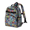 thumbnail image 2 of Football and Trophy Blue Pattern Cute School Backpack Bag for School with Padded Back and Adjustable Shoulder Straps 15.25"x11.5"x5.25", 2 of 5