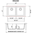 thumbnail image 2 of Ruvati RVG2385GR Epigranite 33" Undermount Double Basin Granite Composite Kitchen Sink -, 2 of 7