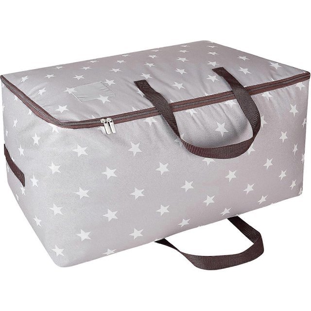 100L Large Underbed Clothes Storage Bag with Zip, Moisture proof (Grey)