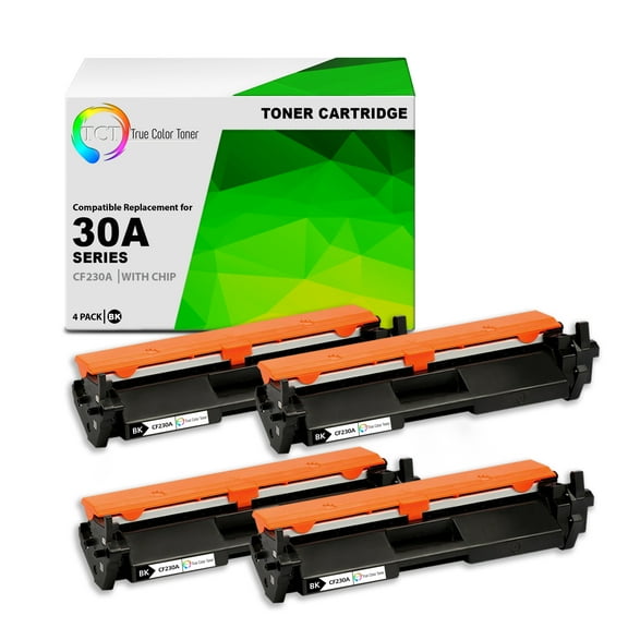 TCT 30A Toner Cartridge 4 Pack - Compatible With HP 30A CF230A Black