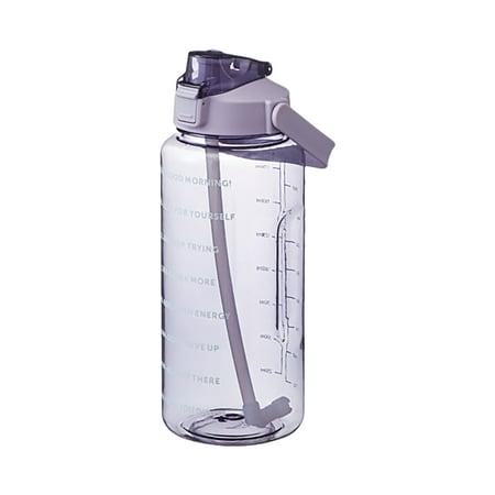 

2L Water Bottle With Marker & Straw L Capacity Water Bottle With Handle Reusable Leakproof Water Jug For Hiking Travel Outdoor Sports Gym Fitness