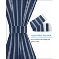 thumbnail image 4 of Navy Blue Striped Blackout Curtains, French Door Curtains for Door Window, Navy Blue White Farmhouse Stripes Privacy Drapery for Patio/Sidelight Doors, 1 Panel with Tieback, 25 x 40 Inches, 4 of 6