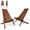 Chestnut - Pair, variant on Melino Single Wooden Folding Tamarack Chair Low-Profile Outdoor Lounge Seating, Chestnut