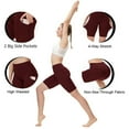 thumbnail image 3 of SOATUTO Yoga Shorts with Pockets Women Workout Compression Shorts High Waist Athletic Running Short Leggings - Purple / M, 3 of 6
