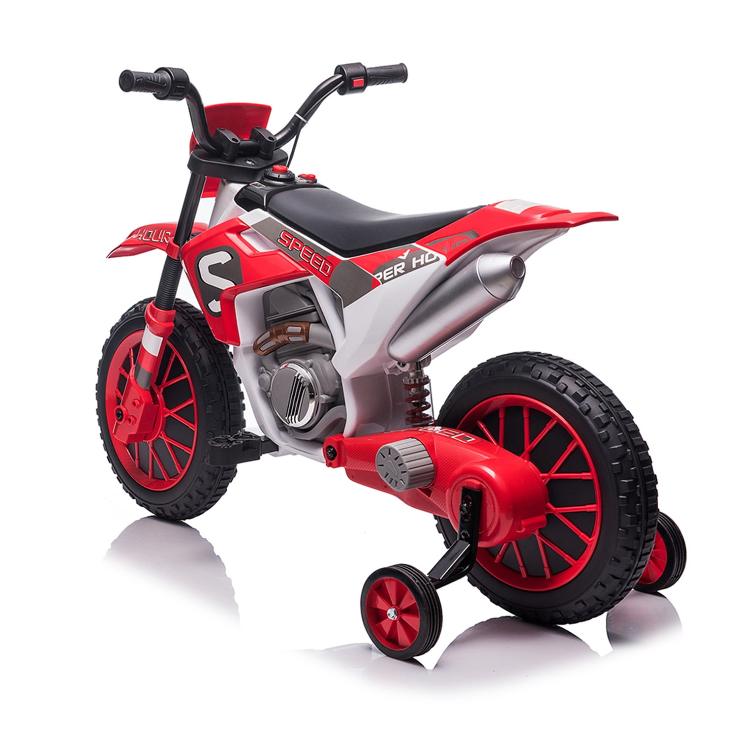 CIPACHO 12V Kids Ride On Toy Motorcycle, Electric Motor Toy Bike with Training Wheels for Kids 3-6 Kids Car, Red