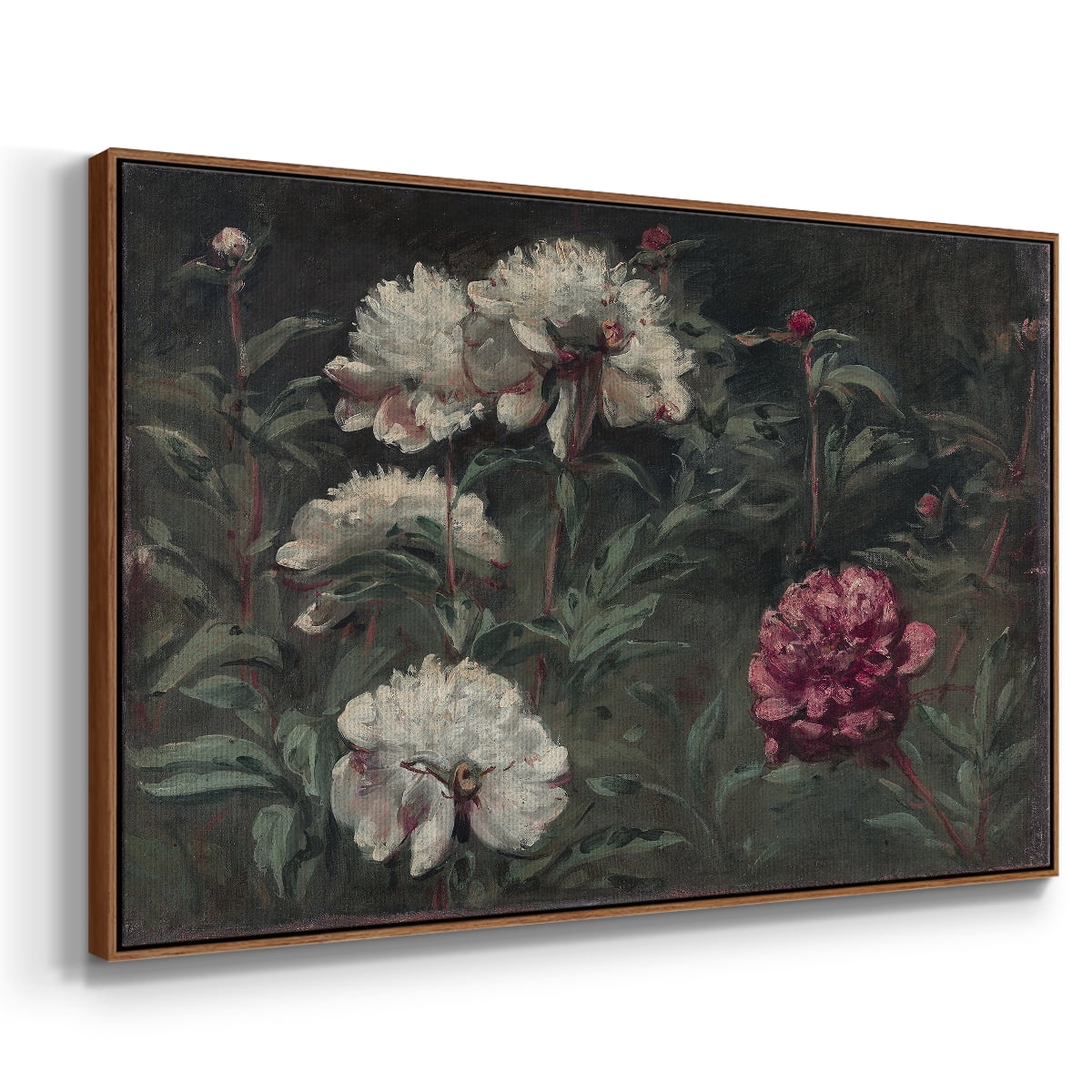Vintage Botanical Print-LXXXVIII By Wexford Home Framed in Walnut Wood Gallery Wrapped Canvas 27 in. x 41 in.