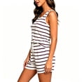 thumbnail image 6 of BUIGTTKLOP Women's Striped Sleeveless Pajama Set Drawstring Shorts 2 Piece Loungewear Sleepwear Homewear, 6 of 6