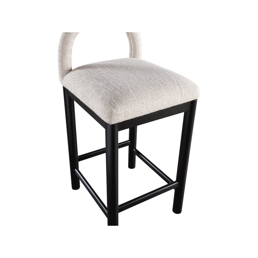 Meridian Furniture Conrad Beige Linen Textured Fabric Counter Stool