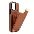 thumbnail image 1 of Luxusy Retro Faux Leather Phone Case For IPhone 15 Plus 14/13/12/11 Pro Max Fashion Upholstered Wallet Card Slot Bag Shockproof Protect Cover, 1 of 5