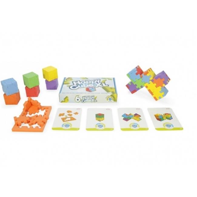 Happy, Happy Cube XL, Set of 6 Foam Puzzle Cubes with 32 Challenge