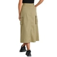 thumbnail image 3 of INSPIRE CHIC Women's Cargo Skirt Zip Midi Length with Pockets High Waisted Streetwear Casual Skirts M Khaki, 3 of 6