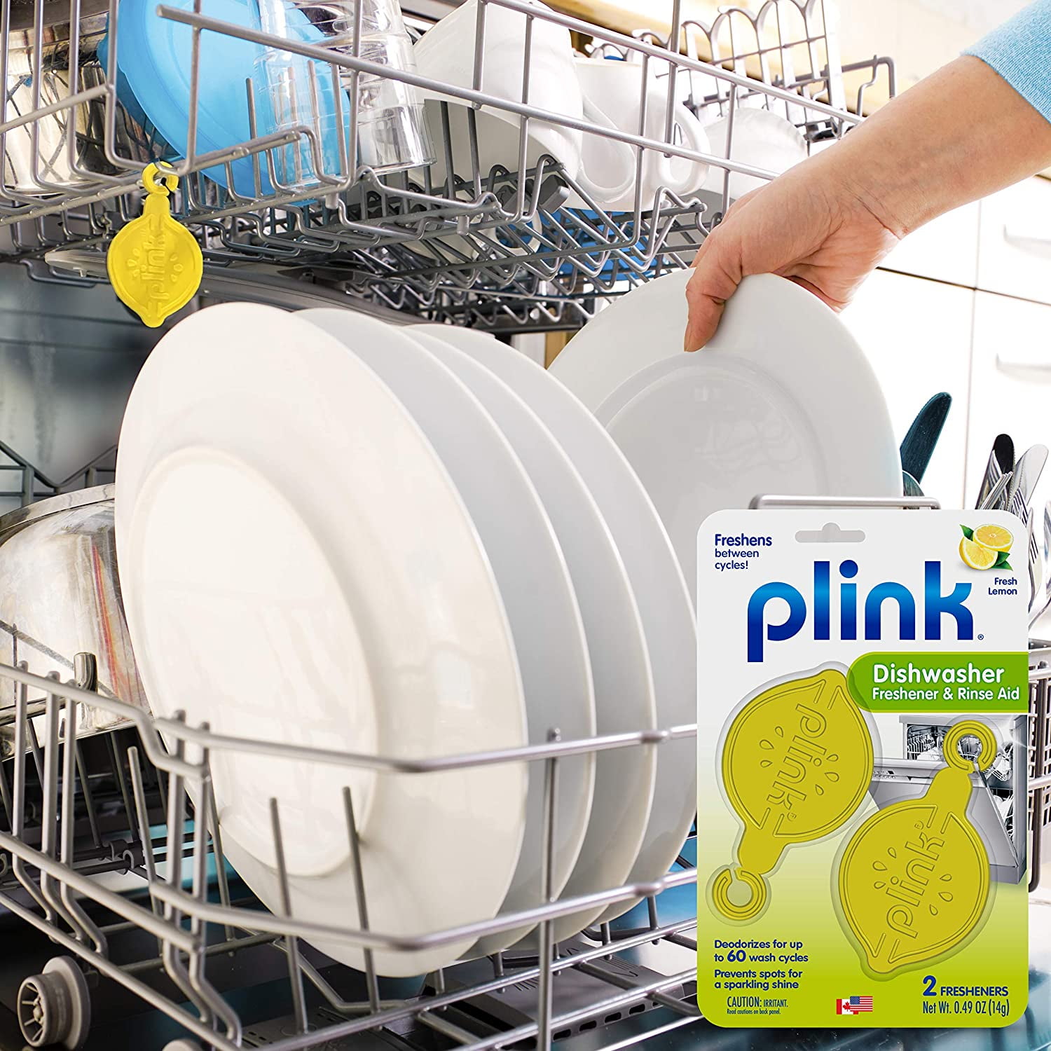 Plink Dishwasher Freshener & Rinse Aid, 12 Fresheners