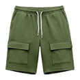 thumbnail image 6 of Nmnitkp Mens Shorts Waffle Knit Cargo Shorts Elastic Waist Drawstring Multi-Pocket Lightweight Breathable Casual Summer Athletic Shorts Army Green,2XL, 6 of 6