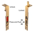thumbnail image 4 of Uxcell 6 Inch Stainless Steel Door Concealed Slide Lock Latch Flush Bolt, Brass Tone, 4 of 6