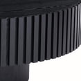 thumbnail image 4 of Wooden Coffee Tables, 31.49'' Nesting Round Wood Coffee table for Apartment, Modern Living Room Coffee Table with Sturdy Pedestal ,BLACK (Same Sku:W876P147627), Matt Black Coffee Tables, 4 of 10