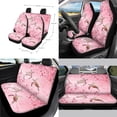 thumbnail image 2 of Jeiento Sea Turtle Car Seat Covers Set for Women Steering Wheel Cover Seat Belt Covers Trash Bin Rear View Mirror Cover Auto Armrest Cover Cushion Coasters Gear Shift Cover Pink Cherry Blossom, 2 of 7