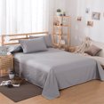 thumbnail image 2 of Solid Color Bed Sheet with Pillowcases Bedding Set for Home Hotel(200*230cm, Grey), 2 of 8