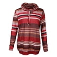 thumbnail image 1 of Camiseta de manga larga con Cuello Caído de rayas para mujer Sunnimix color rojo Tamaño S, 1 of 8
