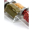 thumbnail image 3 of Especiero de plástico expandible de lujo, cajones de gabinete de cocina, 4 niveles inclinados para tarros de especias, almacenamiento de botellas de condimentos de alimentos - transparente, 3 of 5