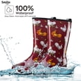 thumbnail image 3 of SMILIN Women's Rain Boots, Waterproof Non-slip High Ankle Garden Boots，Red Chickens, Size 11, 3 of 7