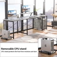 thumbnail image 7 of Homieasy Reversible L-Shaped Gaming Desk with Power Outlet & LED Light Strip, Home Office Computer Desk with Monitor Stand, File Drawer and Workstation,White Oak, 7 of 7