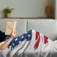 thumbnail image 3 of Eagle Soft Flannel Fleece Throw Blanket, Stars and Stripes on a Bald Eagle American Way of Life Bird, Cozy Plush for Indoor and Outdoor Use, 50" x 70", Dark Coral Navy Blue, by Ambesonne, 3 of 5