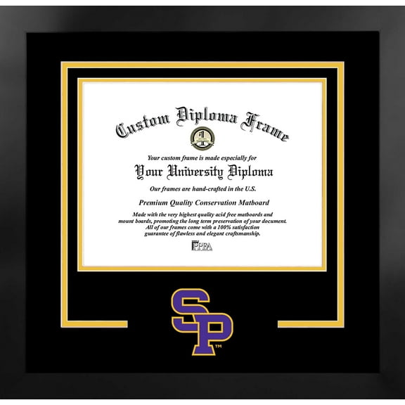 University of Wisconsin - Stevens Point 10w x 8h Spirit Diploma Manhattan Black Frame with Bonus Campus Images Lithograph (value savings $59)