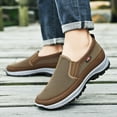 thumbnail image 5 of eileial Shoes Men Orthowalkway Mens Shoes Men's Arch Support Slip-on Canvas Loafers Orthopedic Sneakers,Brown 10.5, 5 of 6