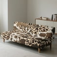 thumbnail image 6 of SCRAWLGOD Fur Cow Leopard Print Brown Beige Futon Cover Armless Sofa Covers Sofa Bed Covers Stretch Futon Couch Cover Sofa Slipcover Thick Stay in Place Furniture Protector, 6 of 7