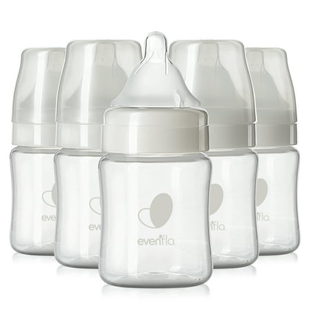 Evenflo Feeding Balance + Wide Neck BPA-Free Plastic Baby Bottles - 5oz, Clear, (Best Wide Neck Baby Bottles)