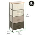 thumbnail image 3 of mDesign Tall Dresser Storage Tower Stand with 4 Removable Fabric Drawers - Steel Frame, Wood Top Organizer for Bedroom, Entryway, Closet - Multi/Espresso Brown, 3 of 8
