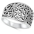 thumbnail image 4 of Cutout Flower Floral Statement Ring .925 Sterling Silver Band Jewelry Female Male Unisex Size 10, 4 of 4